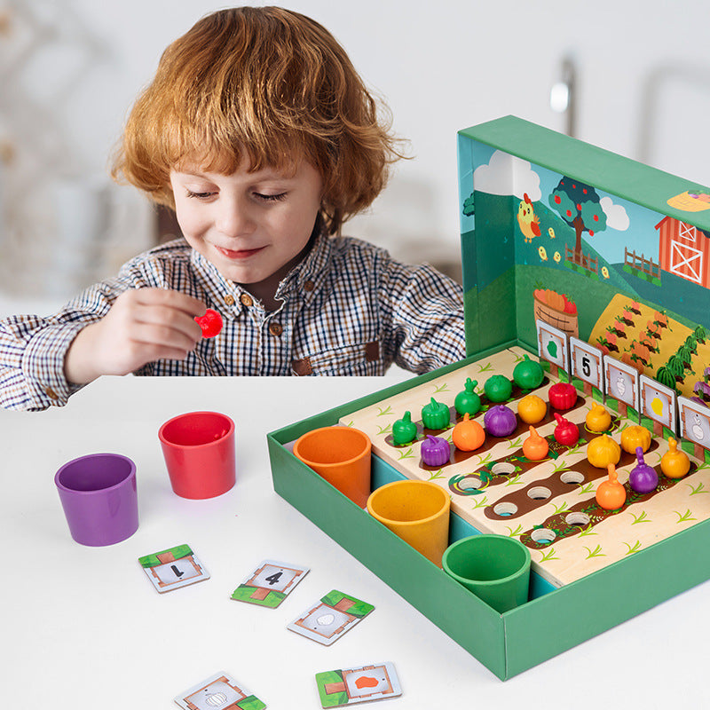 Montessori räknespel för barn – Pedagogiskt färg- och siffralärande med bondgårdstema
