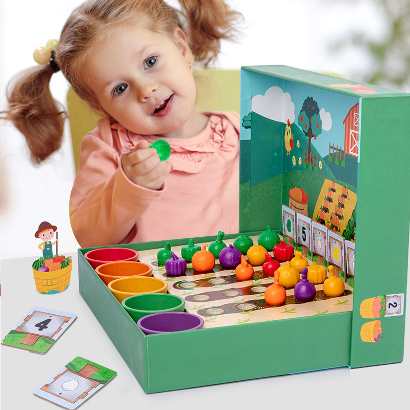 Montessori räknespel för barn – Pedagogiskt färg- och siffralärande med bondgårdstema