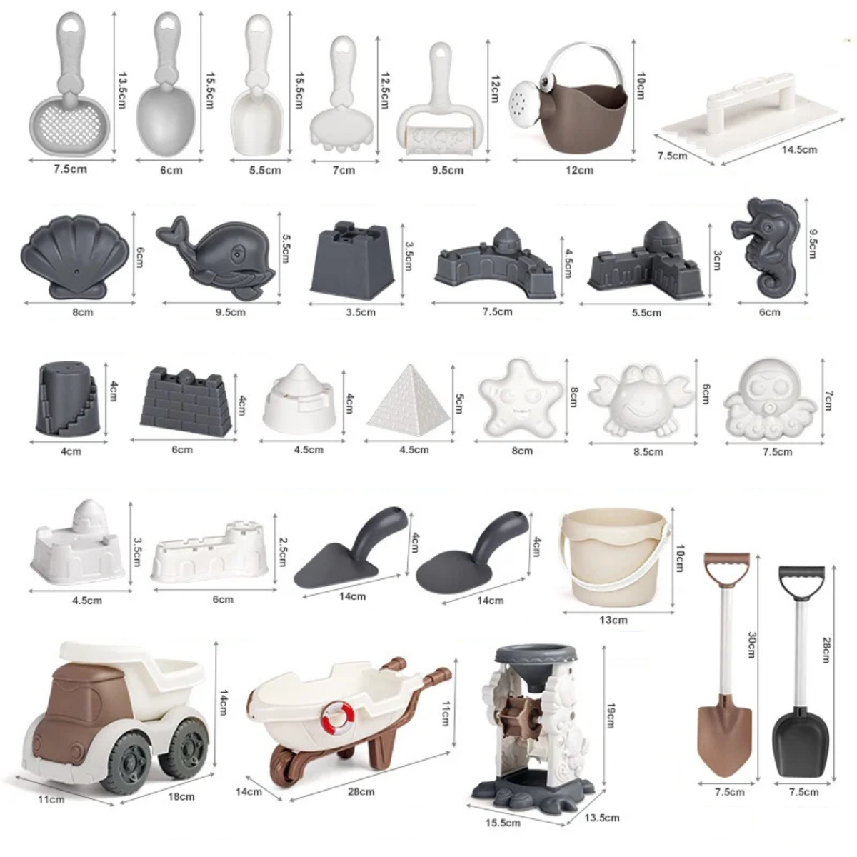 Beach Set – Strandleksaker för barn med hink, formar och spadar