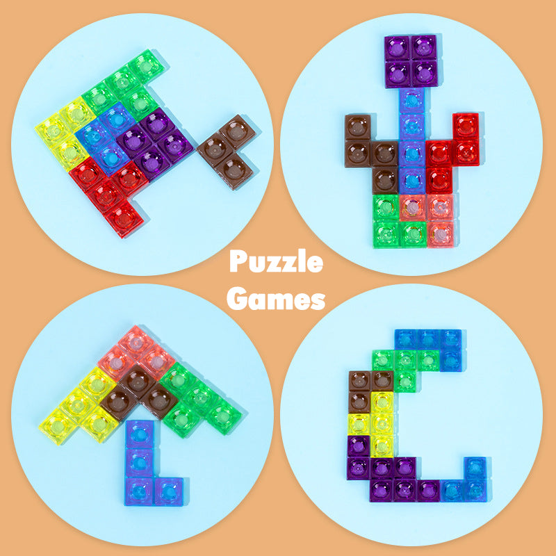 3D Tetris pusselbräda i trä för barn