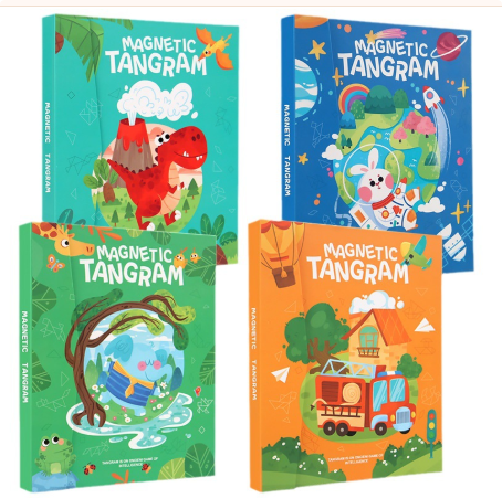 Tangram-pussel i trä för barn – Kreativt lärande genom former