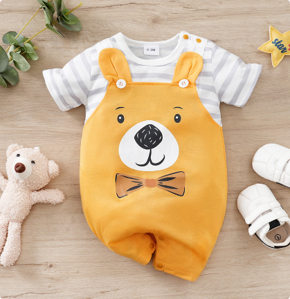 Kortärmad pyjamasbodysuit för baby – mjuk och andningsbar