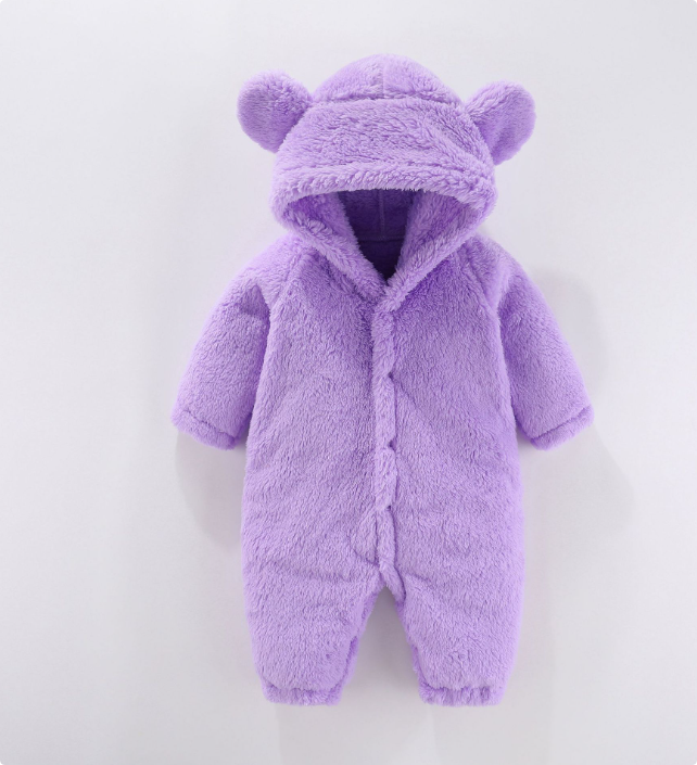 Fleece romper med huva för barn – Varm och bekväm overall