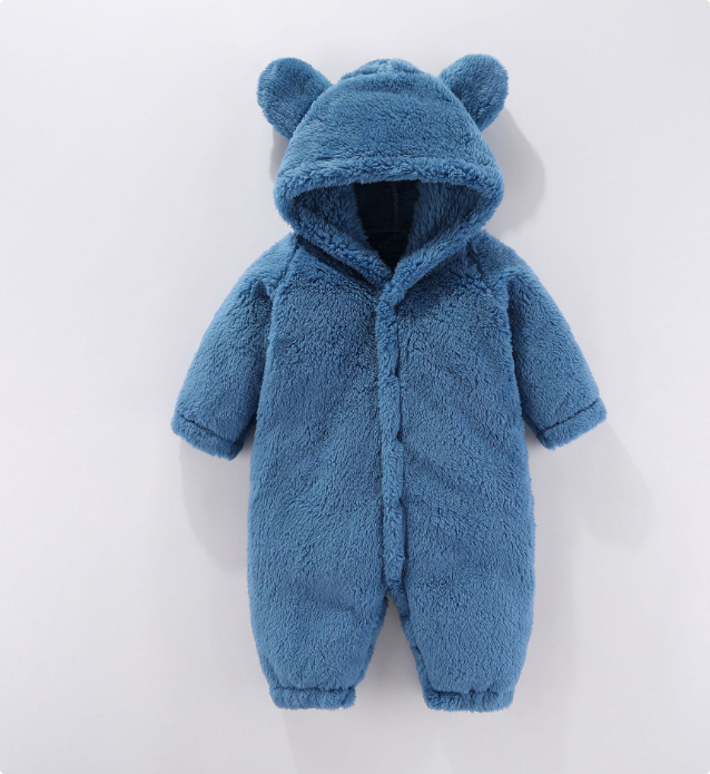 Fleece romper med huva för barn – Varm och bekväm overall