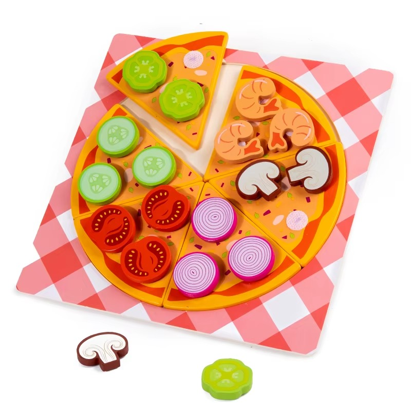 Träleksak Pizza- och Kexset – Pedagogiskt köksspel för barn