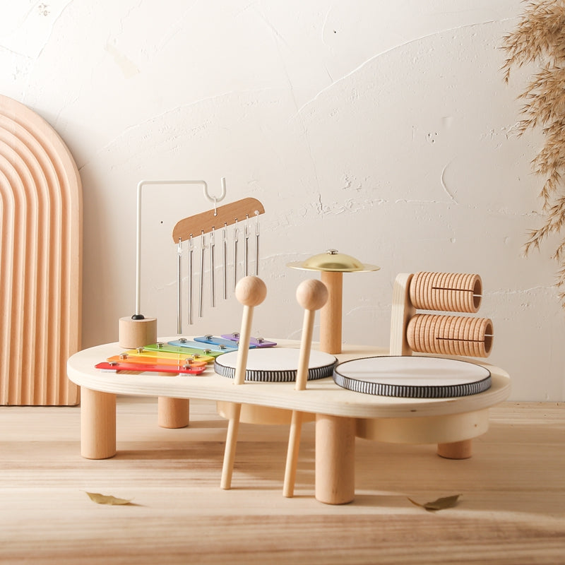 Trämusikbord för barn – Pedagogiskt musikinstrument från 1 år