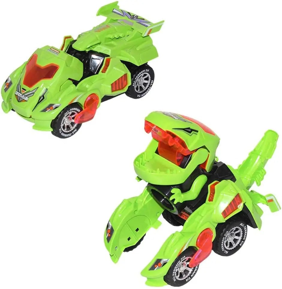 Transformerande dinosauriebil för barn – Leksak med ljus, ljud & rörelse