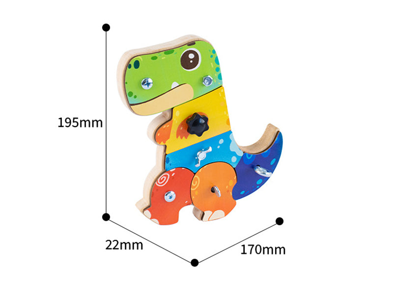 3D byggsats i trä för barn – dinosaurie – pedagogisk STEM-leksak
