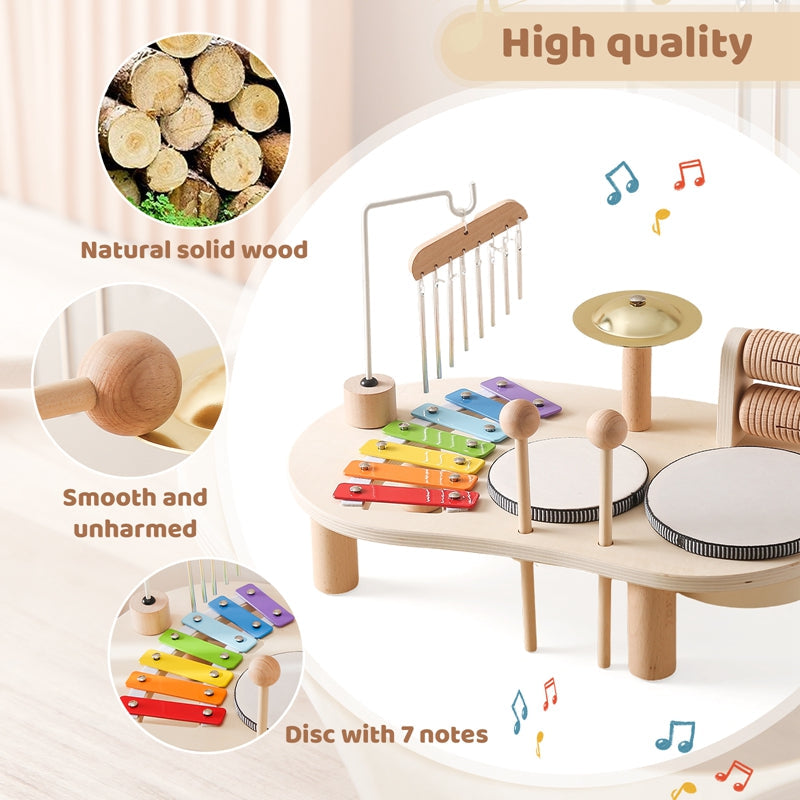 Trämusikbord för barn – Pedagogiskt musikinstrument från 1 år
