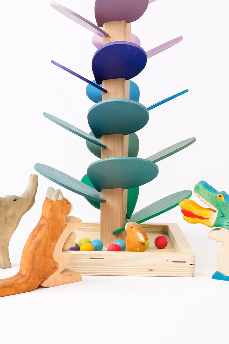 Trä Musikträd med Kulor – Pedagogisk Kulbana Leksak för Barn | MelodySprout 71 cm