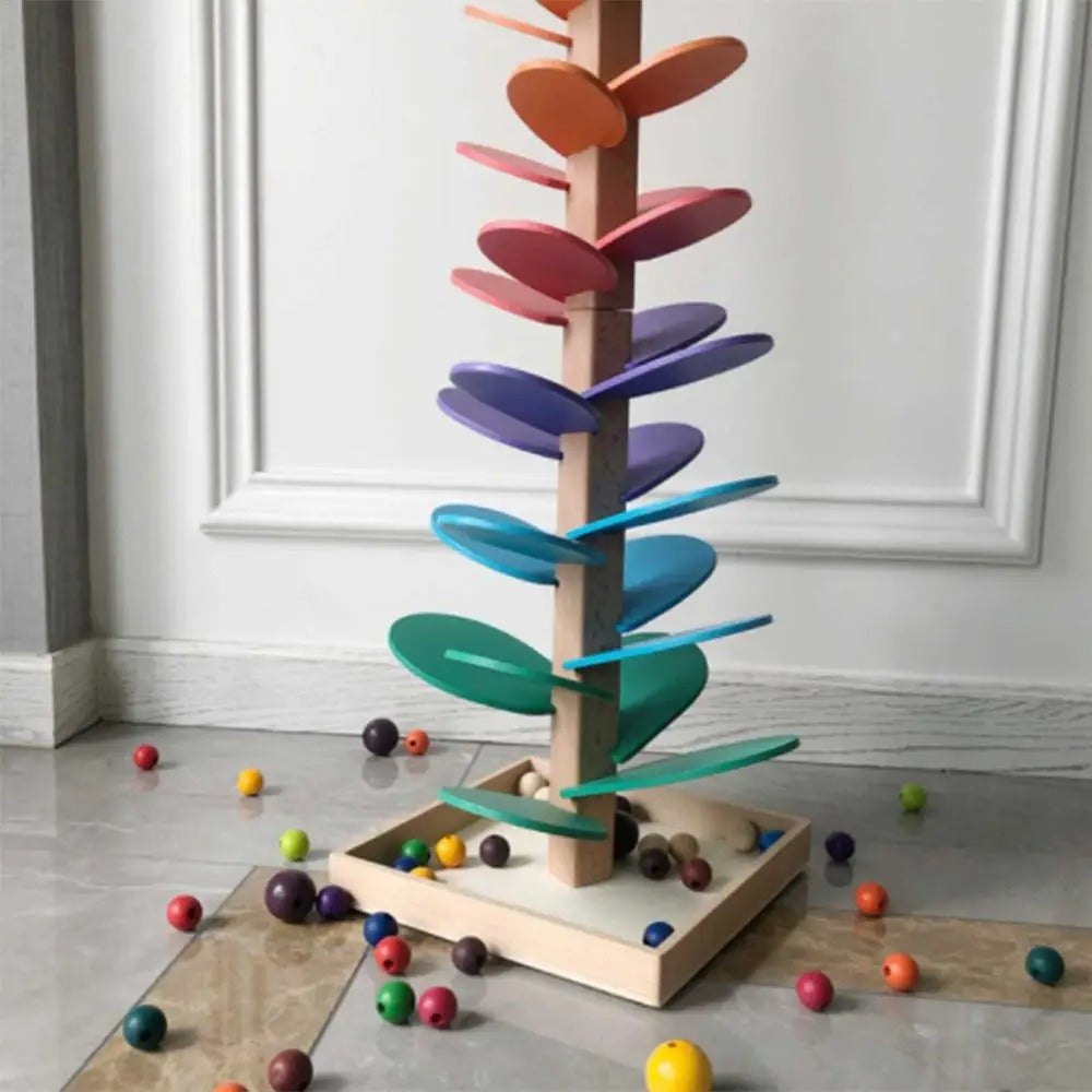 Trä Musikträd med Kulor – Pedagogisk Kulbana Leksak för Barn | MelodySprout 71 cm