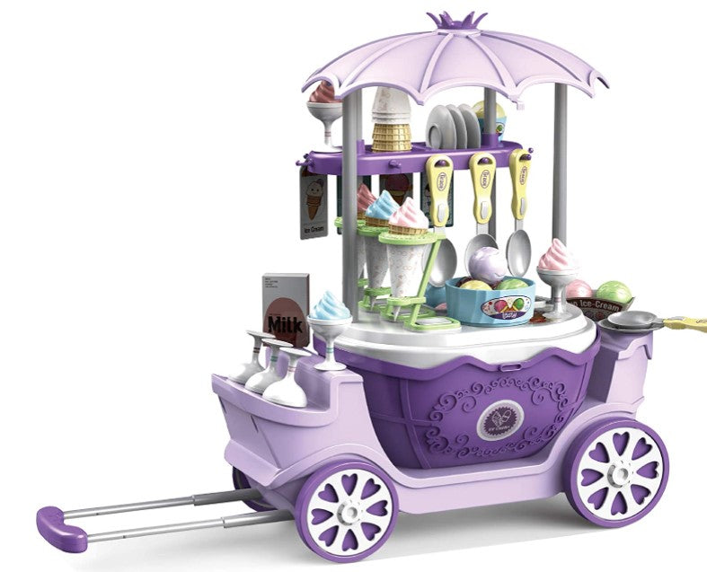 Glassbil leksaksvagn – Candy Cart med 69 tillbehör för barn