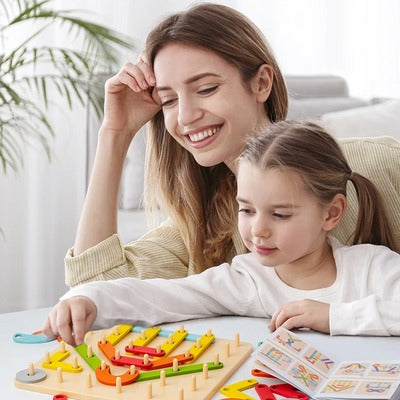 Montessori Pusselbräda i Trä för Barn – Kreativ och Pedagogisk Lek (Från 3 år)
