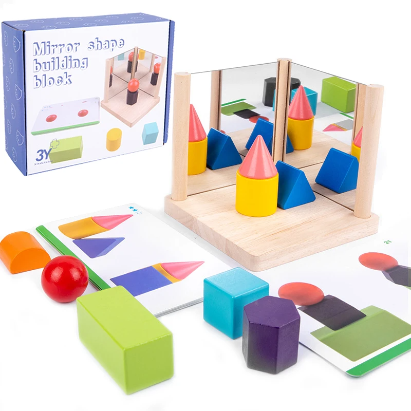 Pusselblock med spegel – Reflection Play för kreativt lärande