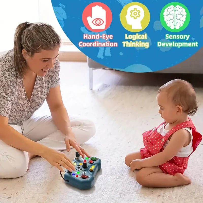 Sensorisk LED-leksak för barn – Montessori-inspirerat aktivitetsbräde