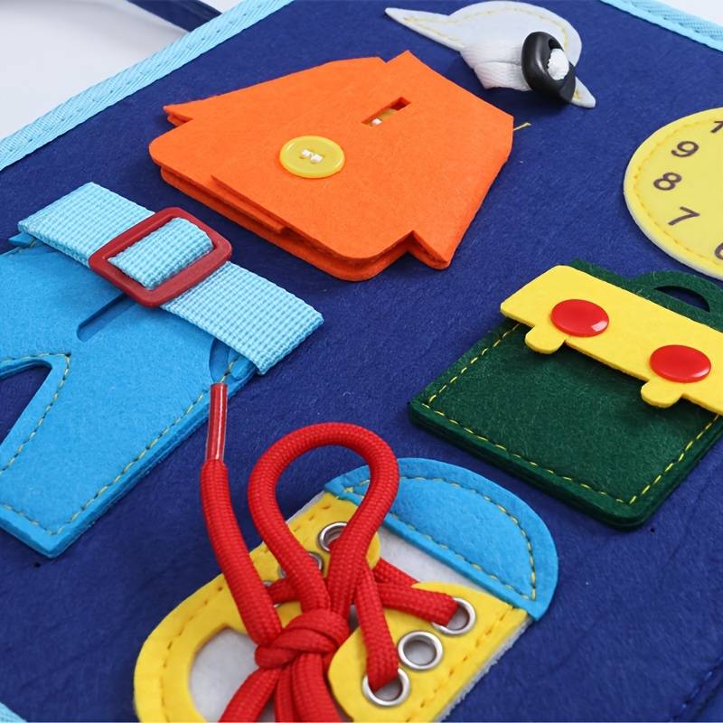 Montessori aktivitetsbok för barn – Lärande lek med knappar, dragkedjor & skosnören
