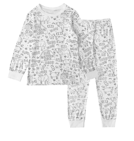 Kreativt pyjamasfärgningsset för barn – designa och måla din egen nattdräkt
