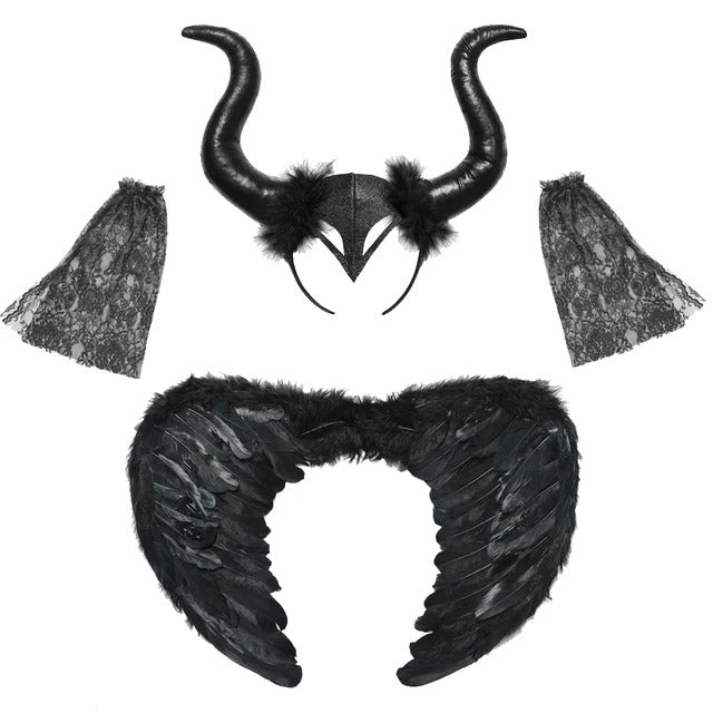 Halloween Maleficent Häxdräkt för Barn med Tyll