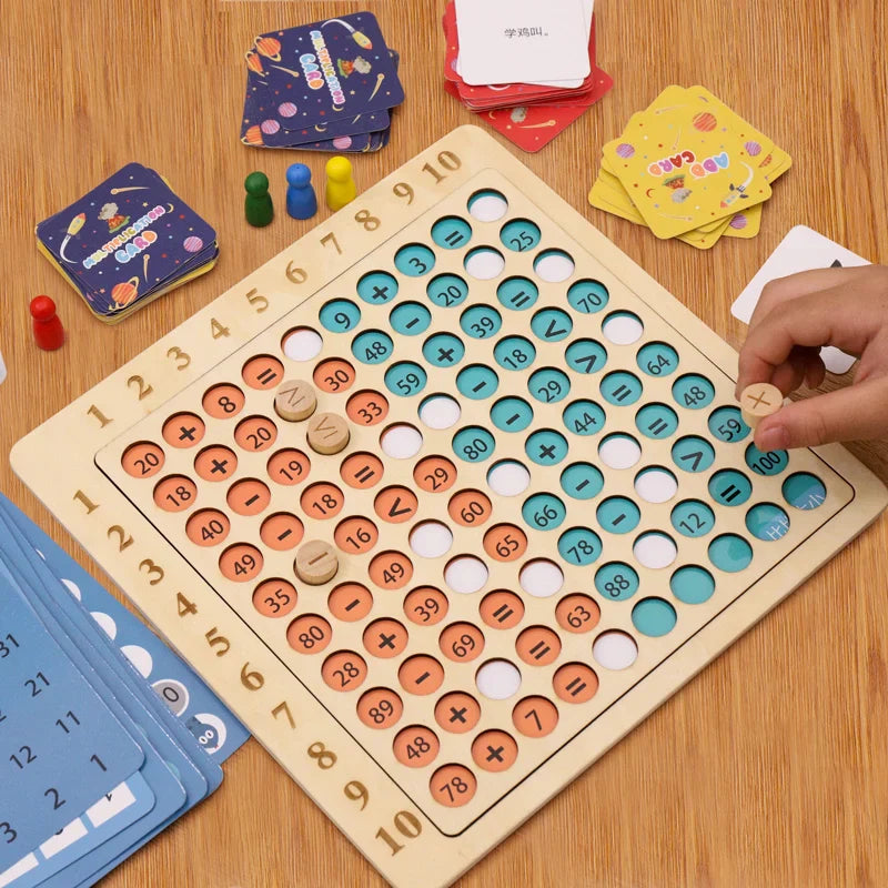 Matematikspel i trä för barn – Lär multiplikation och räkning genom lek