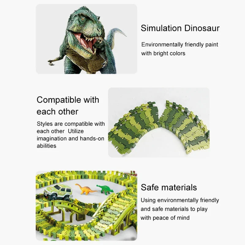 DinoRail – Dinosaurier och racingbana för barn