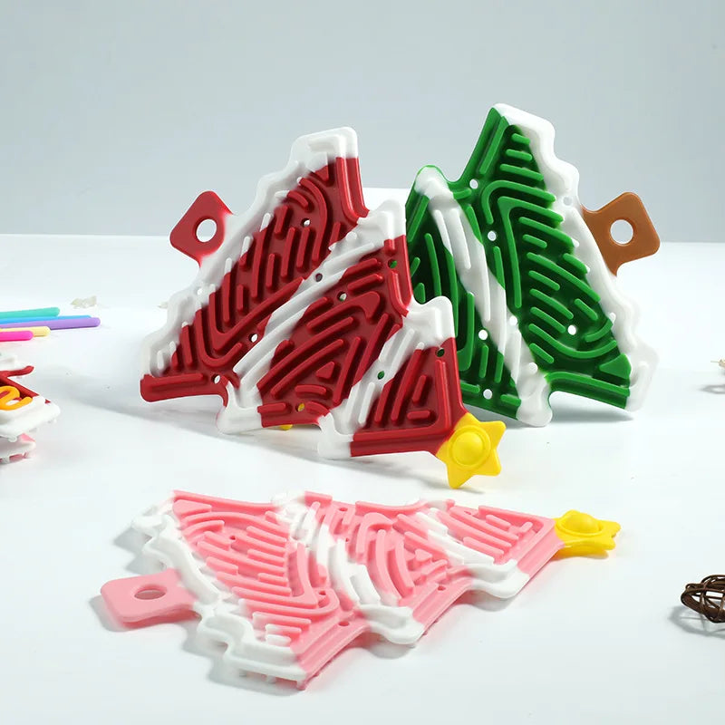 Julgran-fidget i silikon – Stressfri lek och fokus