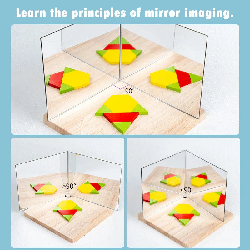 Pusselblock med spegel – Reflection Play för kreativt lärande