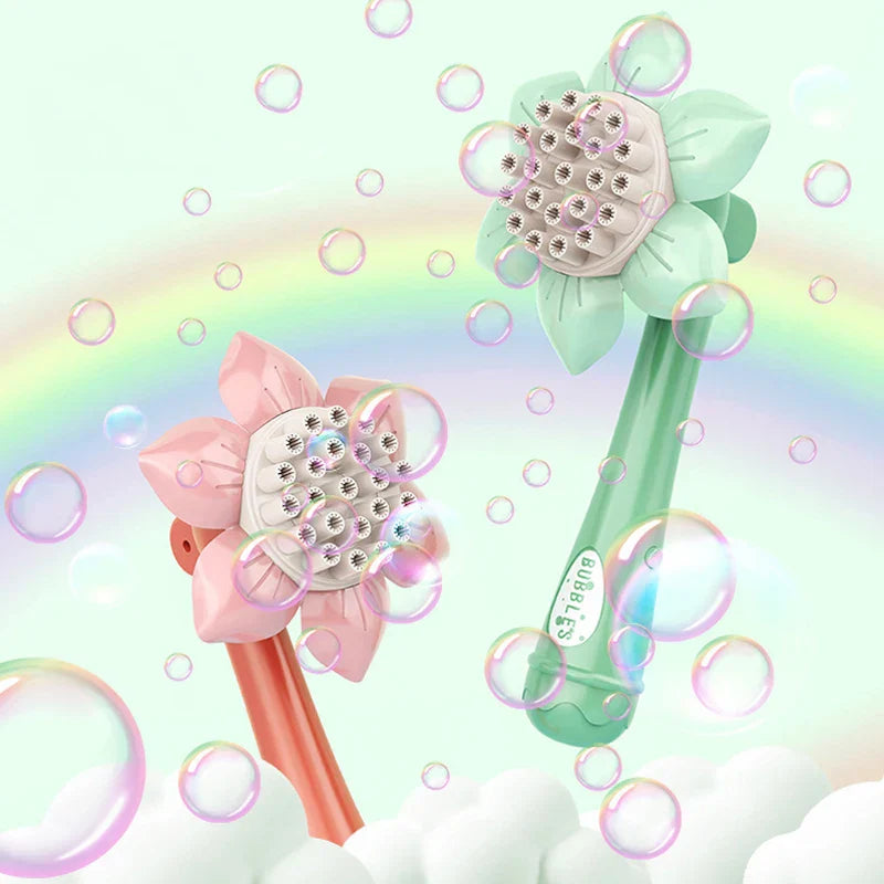 Bubbelblåsande solrosleksak – Sunflower Bubblegun