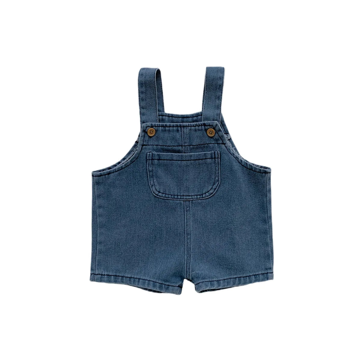 Klädset i denim för pojkar – t-shirt och hängselbyxor