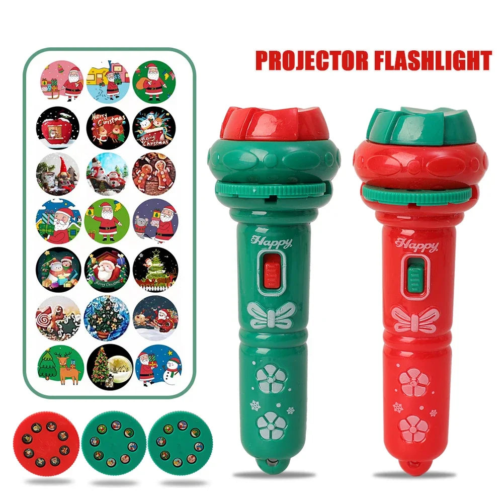 Projektorlampa för barn – ficklampa med julmotiv och färgglada ljus
