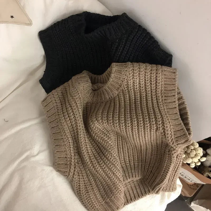 Mjuk och varm stickad spencer för barn – Bekväm och stilren