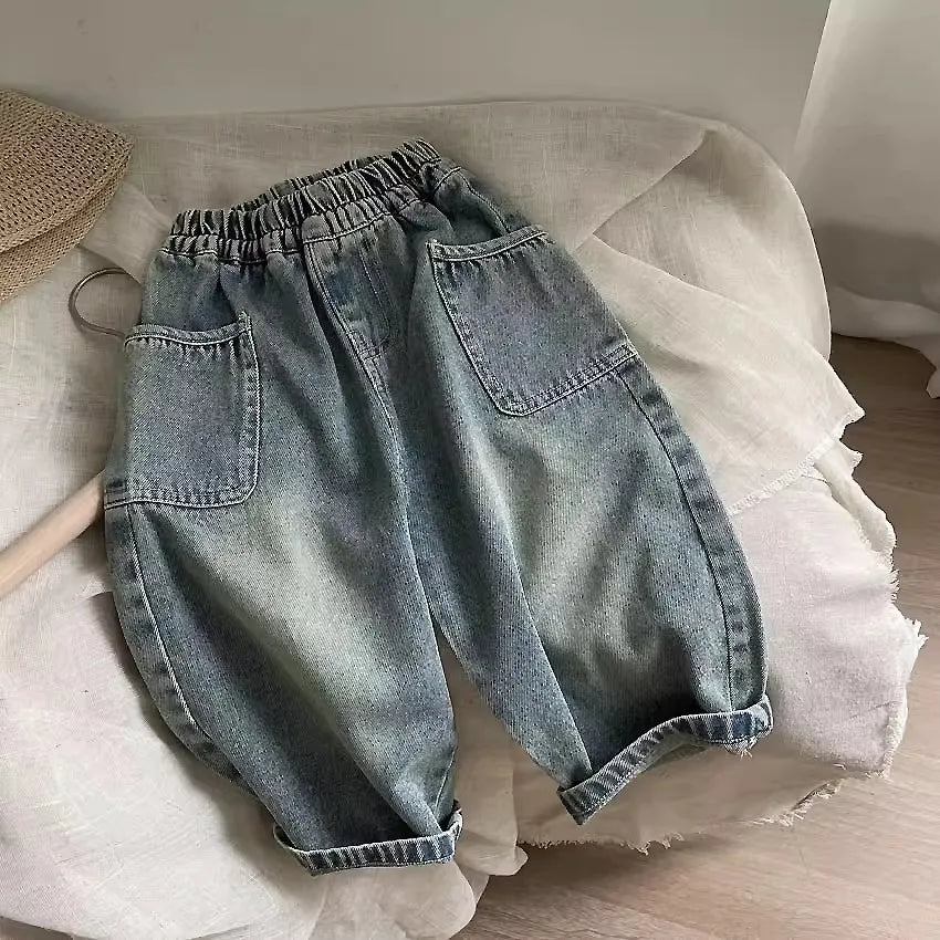 Barnjeans med raka ben – avslappnad passform och bekväm stil
