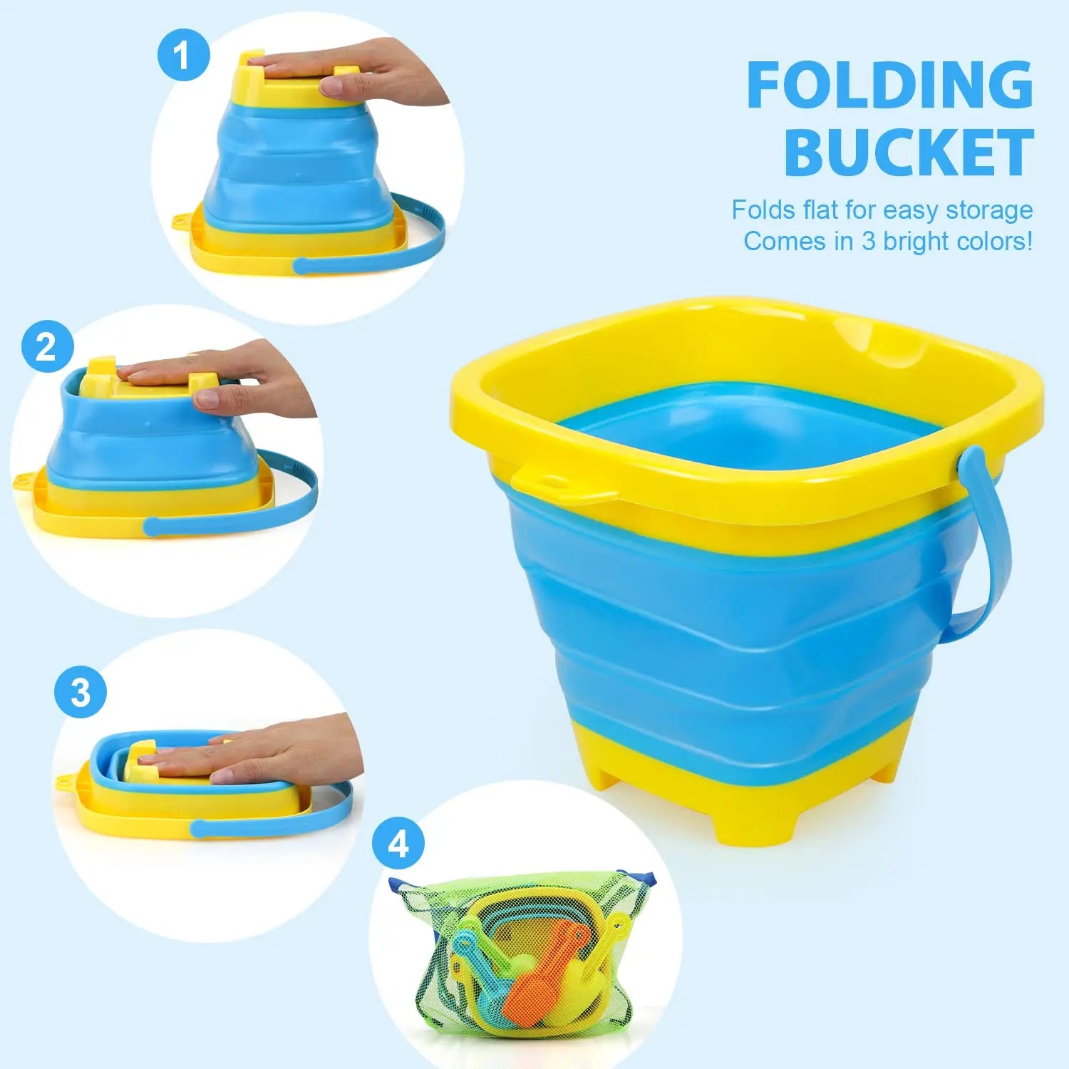 Foldable Bucket – Hopvikbar hink för strand och resor