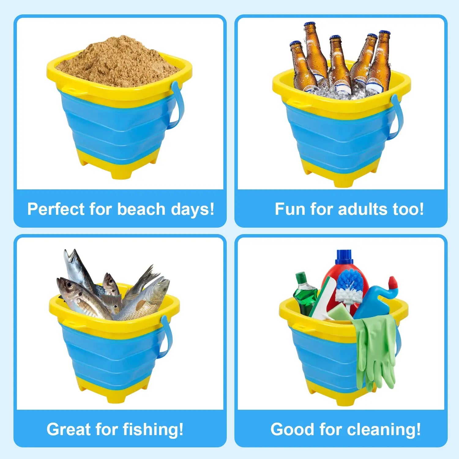Foldable Bucket – Hopvikbar hink för strand och resor