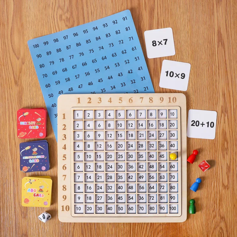 Matematikspel i trä för barn – Lär multiplikation och räkning genom lek