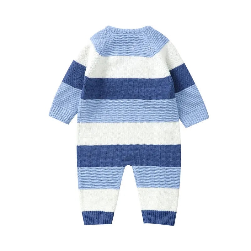 Stickad sparkdräkt för baby – Varm och mjuk höst- och vinterdräkt