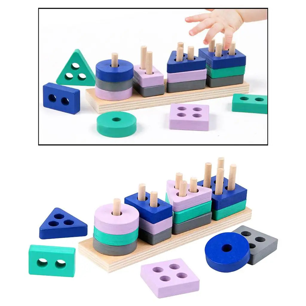 Woods™ – Roligt att stapla klossar – Geometriska block