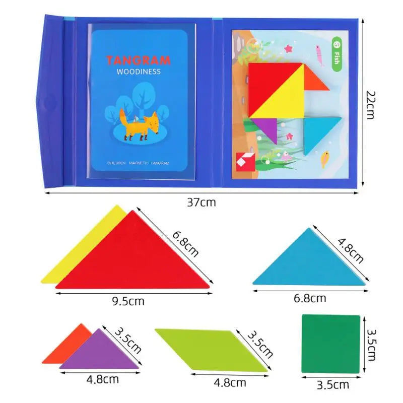 Tangram-pussel i trä för barn – Kreativt lärande genom former