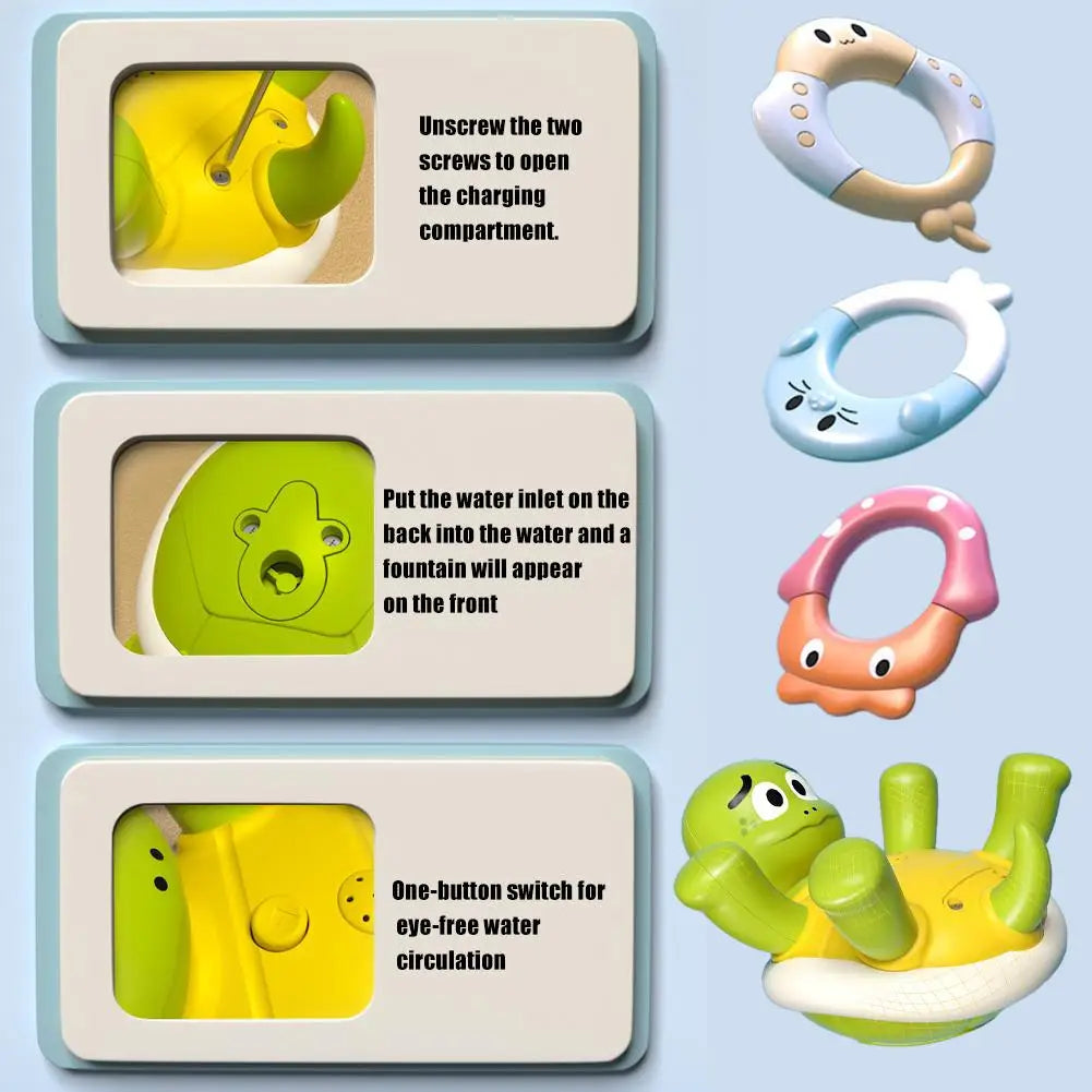 Water Turtle – Sköldpadda fontän badleksak | Rolig och lärorik badupplevelse