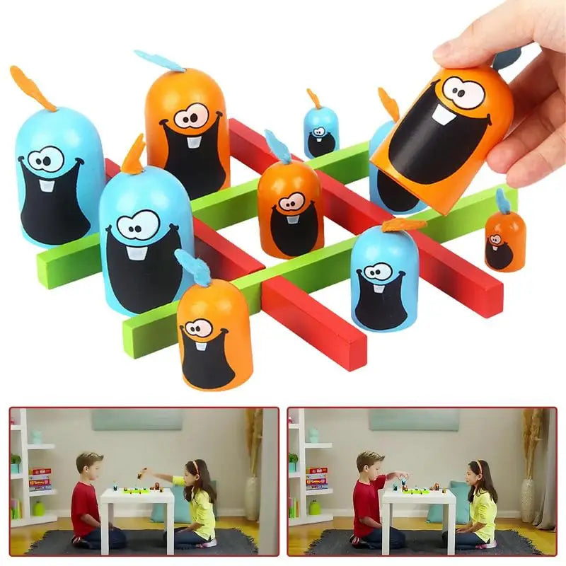 Tre i rad spel för barn – Strategiskt familjespel med roliga pjäser