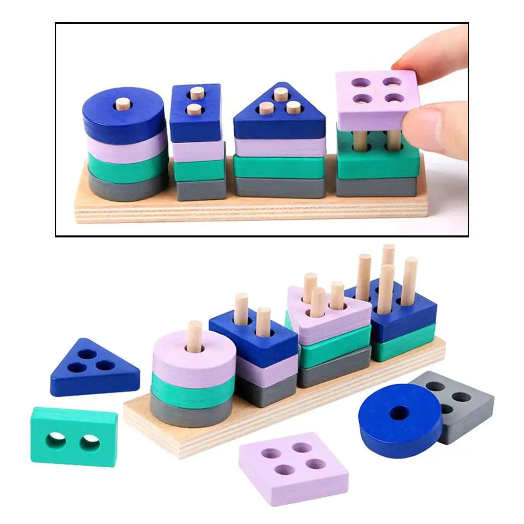 Woods™ – Roligt att stapla klossar – Geometriska block
