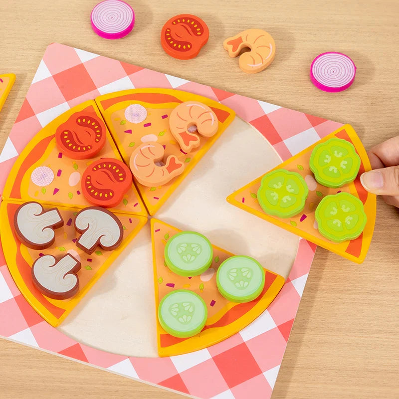 Träleksak Pizza- och Kexset – Pedagogiskt köksspel för barn