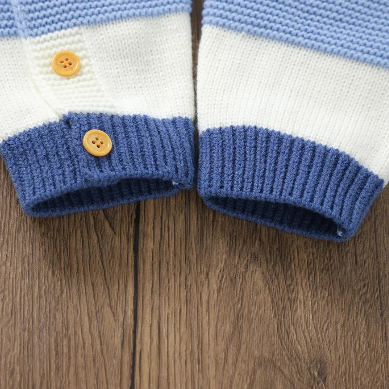 Stickad sparkdräkt för baby – Varm och mjuk höst- och vinterdräkt