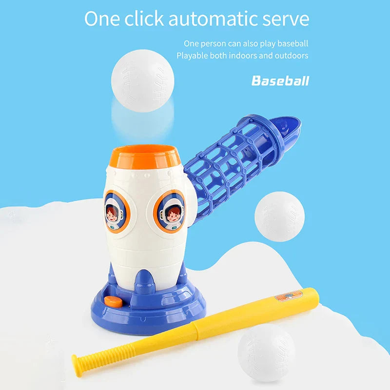 Basebollmaskin för barn – Automatisk kastare med trä och bollar