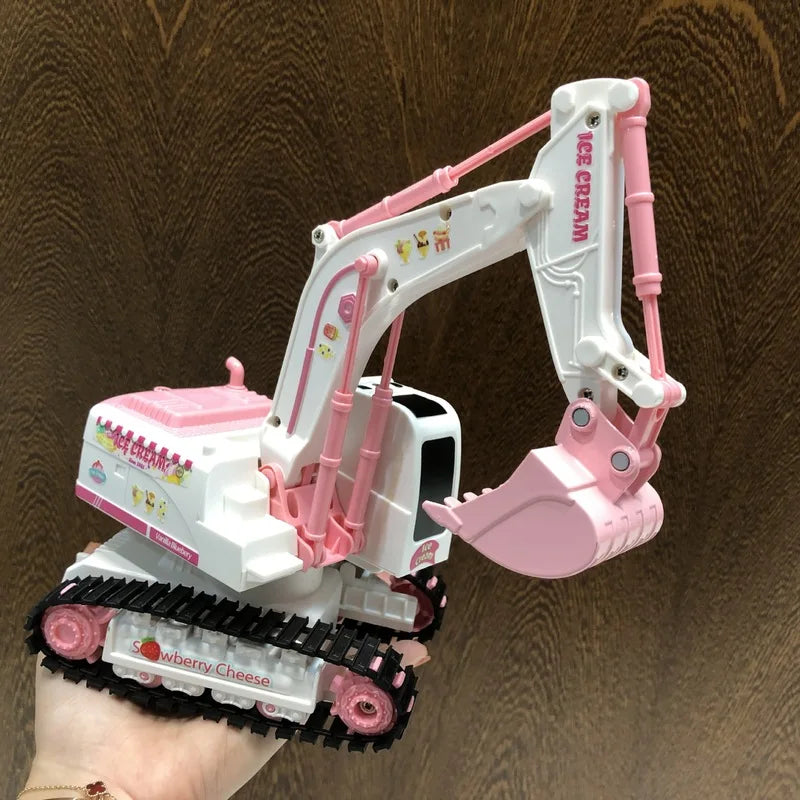 Pink Power Digger – Radiostyrd grävmaskin för barn