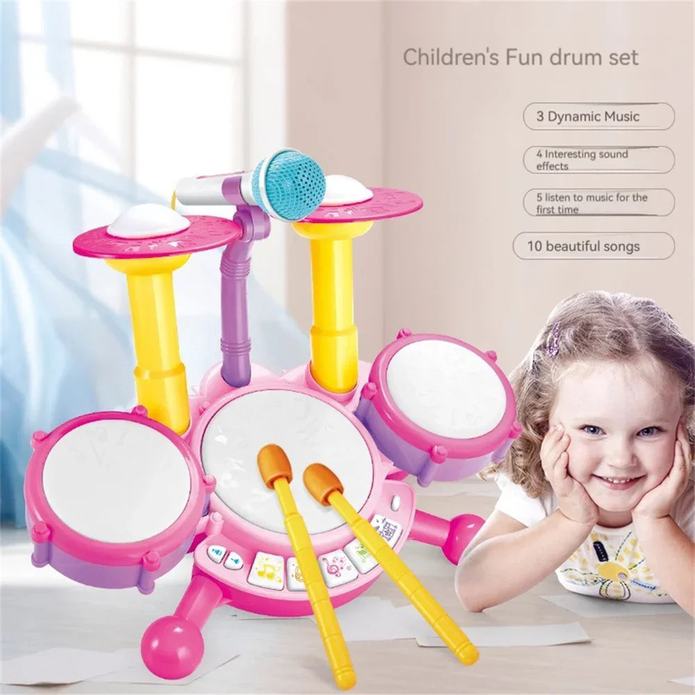 Kids Drumset – Leksakstrumset med mikrofon för barn