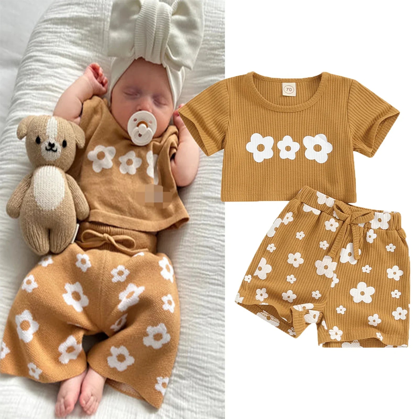 Sommarset för flickor – kortärmad topp och shorts