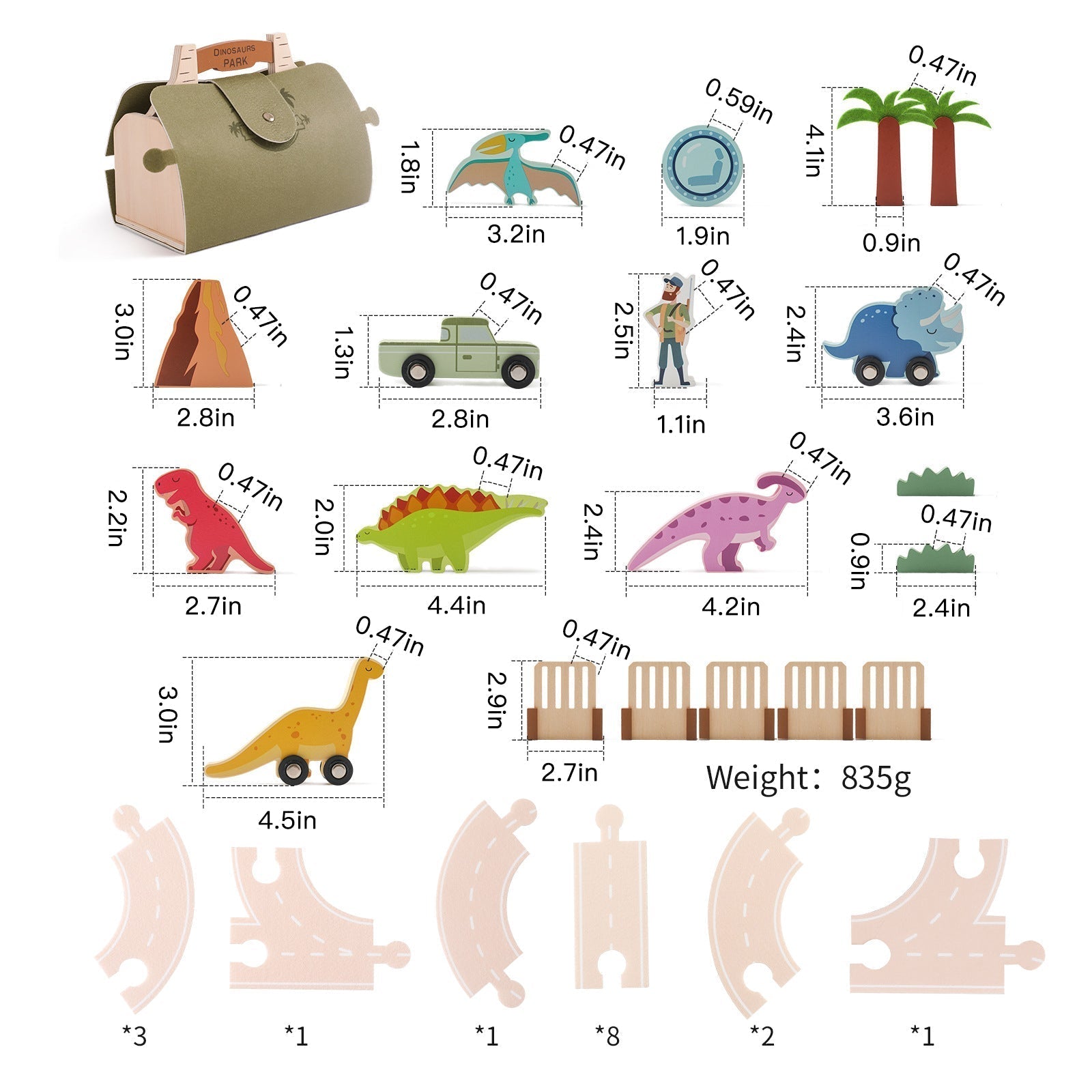 Trädinosauriepark i trä – Pedagogiskt set för kreativ lek