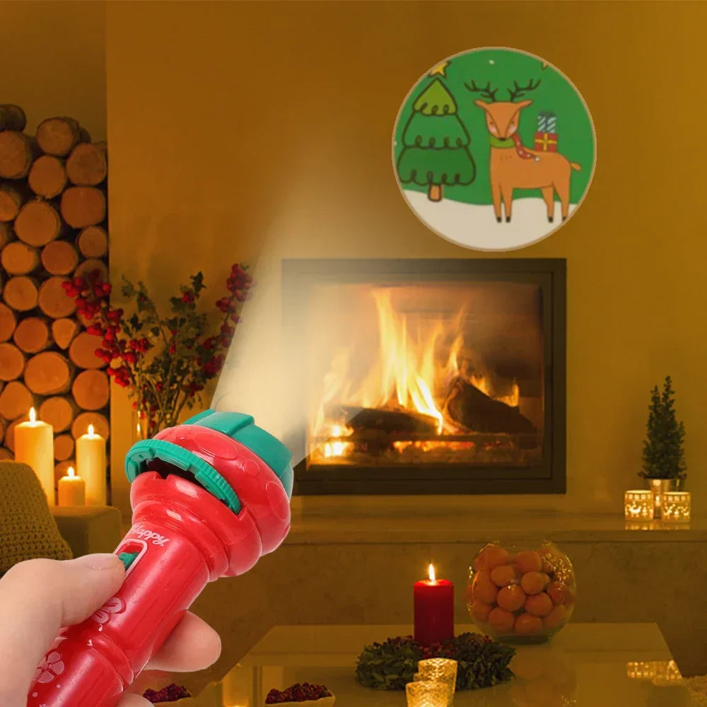 Projektorlampa för barn – ficklampa med julmotiv och färgglada ljus