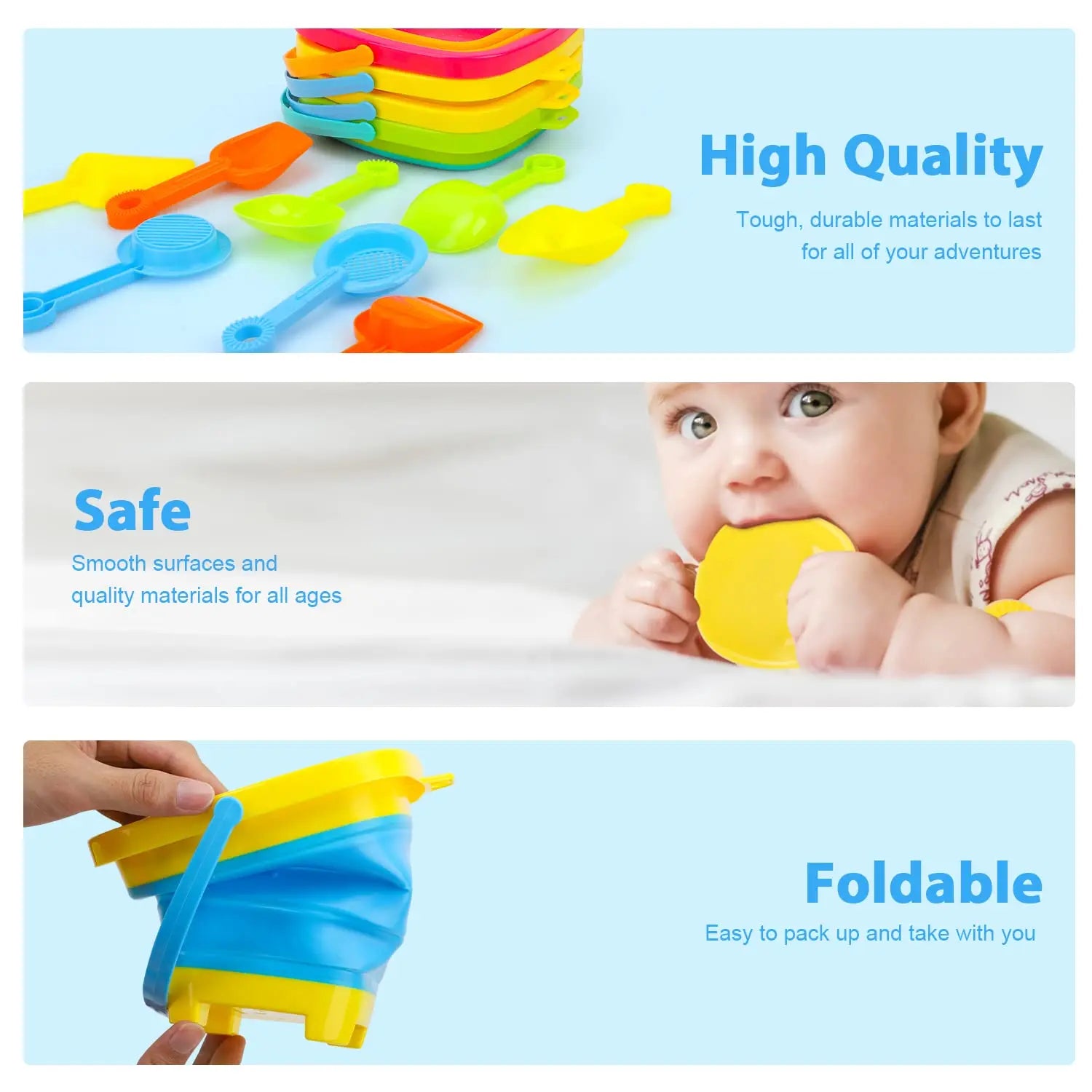 Foldable Bucket – Hopvikbar hink för strand och resor