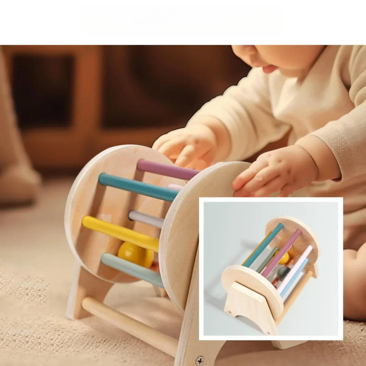 Träskallra för spädbarn – mjuka ljud och montessori-inspirerad babyleksak